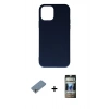 MARSİLYAN™- iPhone 11 Pro Max Kılıf Ahenk Serisi - Siyah 34D Hayalet Izgaralı Cam + Gümüş Shine Kamera Lens Koruma Cam