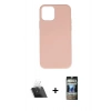 MARSİLYAN™- iPhone 11 Pro Max Kılıf Ahenk Serisi - Siyah 34D Hayalet Izgaralı Cam + Kamera Lens Koruma Cam - SF
