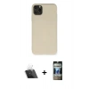 MARSİLYAN™- iPhone 11 Pro Max Kılıf Ahenk Serisi - Siyah 34D Hayalet Izgaralı Cam + Kamera Lens Koruma Cam - SF