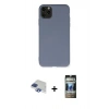 MARSİLYAN™- iPhone 11 Pro Max Kılıf Ahenk Serisi - Siyah 34D Hayalet Izgaralı Cam + Pers Alüminyum Kamera Lens - LT