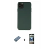 MARSİLYAN™- iPhone 11 Pro Max Kılıf Ahenk Serisi - Siyah 34D Hayalet Izgaralı Cam + Shine Kamera Lens Koruma Cam - MI