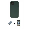 MARSİLYAN™- iPhone 11 Pro Max Kılıf Ahenk Serisi - Siyah 34D Hayalet Izgaralı Cam + Metal Kamera Lens Koruma Cam - GD