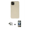 MARSİLYAN™- iPhone 11 Pro Max Kılıf Ahenk Serisi - Siyah 34D Hayalet Izgaralı Cam + Pers Alüminyum Kamera Lens - YL