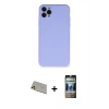 MARSİLYAN™- iPhone 11 Pro Max Kılıf Ahenk Serisi - Siyah 34D Hayalet Izgaralı Cam + Rainbow Kamera Lens Koruma Cam - GD