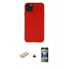 MARSİLYAN™- iPhone 11 Pro Max Kılıf Ahenk Serisi - Siyah 34D Hayalet Izgaralı Cam + Renkli Kamera Lens Koruma Cam - YL
