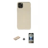MARSİLYAN™- iPhone 11 Pro Max Kılıf Ahenk Serisi - Siyah 34D Hayalet Izgaralı Cam + Renkli Kamera Lens Koruma Cam - YL