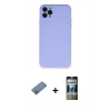 MARSİLYAN™- iPhone 11 Pro Max Kılıf Ahenk Serisi - Siyah 34D Hayalet Izgaralı Cam + Shine Kamera Lens Koruma Cam - SABE