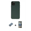 MARSİLYAN™- iPhone 11 Pro Max Kılıf Ahenk Serisi - Siyah 34D Hayalet Izgaralı Cam + Siyah Metal Kamera Lens Koruma Cam