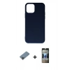 MARSİLYAN™- iPhone 11 Pro Max Kılıf Ahenk Serisi - Siyah 34D Hayalet Izgaralı Cam + Siyah Metal Kamera Lens Koruma Cam