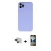 MARSİLYAN™- iPhone 11 Pro Max Kılıf Ahenk Serisi - Siyah 34D Hayalet Izgaralı Cam + Pers Alüminyum Kamera Lens - SH