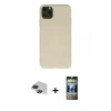 MARSİLYAN™- iPhone 11 Pro Max Kılıf Ahenk Serisi - Siyah 34D Hayalet Izgaralı Cam + Pers Alüminyum Kamera Lens - SH
