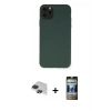 MARSİLYAN™- iPhone 11 Pro Max Kılıf Ahenk Serisi - Siyah 34D Hayalet Izgaralı Cam + Pers Alüminyum Kamera Lens - SH