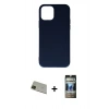 MARSİLYAN™- iPhone 11 Pro Max Kılıf Ahenk Serisi - Siyah 34D Hayalet Izgaralı Cam + Yeşil Rainbow Kamera Lens Koruma Cam