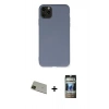 MARSİLYAN™- iPhone 11 Pro Max Kılıf Ahenk Serisi - Siyah 34D Hayalet Izgaralı Cam + Yeşil Rainbow Kamera Lens Koruma Cam
