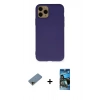 MARSİLYAN™- iPhone 11 Pro Max Kılıf Ahenk Serisi - Siyah 34D Izgaralı Cam + Shine Kamera Lens Koruma Cam - GD