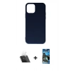 MARSİLYAN™- iPhone 11 Pro Max Kılıf Ahenk Serisi - Siyah 34D Izgaralı Cam + Kamera Lens Koruma Cam - SF