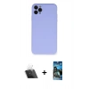 MARSİLYAN™- iPhone 11 Pro Max Kılıf Ahenk Serisi - Siyah 34D Izgaralı Cam + Kamera Lens Koruma Cam - SF