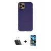 MARSİLYAN™- iPhone 11 Pro Max Kılıf Ahenk Serisi - Siyah 34D Izgaralı Cam + Kamera Lens Koruma Cam - SF