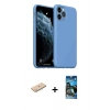 MARSİLYAN™- iPhone 11 Pro Max Kılıf Ahenk Serisi - Siyah 34D Izgaralı Cam + Renkli Kamera Lens Koruma Cam - MI