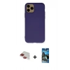 MARSİLYAN™- iPhone 11 Pro Max Kılıf Ahenk Serisi - Siyah 34D Izgaralı Cam + Pers Alüminyum Kamera Lens - KI