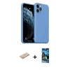 MARSİLYAN™- iPhone 11 Pro Max Kılıf Ahenk Serisi - Siyah 34D Izgaralı Cam + Renkli Kamera Lens Koruma Cam - SI