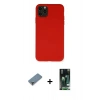 MARSİLYAN™- iPhone 11 Pro Max Kılıf Ahenk Serisi - Siyah 360 Mat Full Body Arka Koruyucu + Metal Kamera Lens Koruma Cam - GD