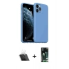MARSİLYAN™- iPhone 11 Pro Max Kılıf Ahenk Serisi - Siyah 360 Mat Full Body Arka Koruyucu + Kamera Lens Koruma Cam - SF