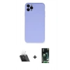 MARSİLYAN™- iPhone 11 Pro Max Kılıf Ahenk Serisi - Siyah 360 Mat Full Body Arka Koruyucu + Kamera Lens Koruma Cam - SF