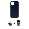 MARSİLYAN™- iPhone 11 Pro Max Kılıf Ahenk Serisi - Siyah 360 Mat Full Body Arka Koruyucu + Kamera Lens Koruma Cam - SF