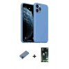 MARSİLYAN™- iPhone 11 Pro Max Kılıf Ahenk Serisi - Siyah 360 Mat Full Body Arka Koruyucu + Metal Kamera Lens Koruma Cam - MI