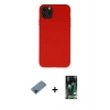 MARSİLYAN™- iPhone 11 Pro Max Kılıf Ahenk Serisi - Siyah 360 Mat Full Body Arka Koruyucu + Metal Kamera Lens Koruma Cam - MI
