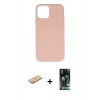 MARSİLYAN™- iPhone 11 Pro Max Kılıf Ahenk Serisi - Siyah 360 Mat Full Body Arka Koruyucu + Renkli Kamera Lens Koruma Cam - PE