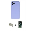 MARSİLYAN™- iPhone 11 Pro Max Kılıf Ahenk Serisi - Siyah 360 Mat Full Body Arka Koruyucu + Rainbow Kamera Lens Koruma Cam - GD