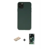 MARSİLYAN™- iPhone 11 Pro Max Kılıf Ahenk Serisi - Siyah 360 Mat Full Body Arka Koruyucu + Renkli Kamera Lens Koruma Cam - YL