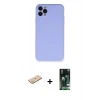 MARSİLYAN™- iPhone 11 Pro Max Kılıf Ahenk Serisi - Siyah 360 Mat Full Body Arka Koruyucu + Renkli Kamera Lens Koruma Cam - YL