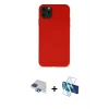MARSİLYAN™- iPhone 11 Pro Max Kılıf Ahenk Serisi - Siyah 3D Antistatik Cam Ekran Koruyucu + Pers Alüminyum Kamera Lens - LT