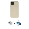 MARSİLYAN™- iPhone 11 Pro Max Kılıf Ahenk Serisi - Siyah 3D Antistatik Cam Ekran Koruyucu + Pers Alüminyum Kamera Lens - LT