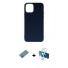 MARSİLYAN™- iPhone 11 Pro Max Kılıf Ahenk Serisi - Siyah 3D Antistatik Cam Ekran Koruyucu + Shine Kamera Lens Koruma Cam - MI