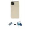 MARSİLYAN™- iPhone 11 Pro Max Kılıf Ahenk Serisi - Siyah 3D Antistatik Cam Ekran Koruyucu + Shine Kamera Lens Koruma Cam - MI