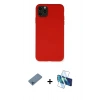 MARSİLYAN™- iPhone 11 Pro Max Kılıf Ahenk Serisi - Siyah 3D Antistatik Cam Ekran Koruyucu + Shine Kamera Lens Koruma Cam - MI
