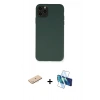 MARSİLYAN™- iPhone 11 Pro Max Kılıf Ahenk Serisi - Siyah 3D Antistatik Cam Ekran Koruyucu + Renkli Kamera Lens Koruma Cam - MI