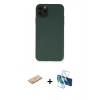MARSİLYAN™- iPhone 11 Pro Max Kılıf Ahenk Serisi - Siyah 3D Antistatik Cam Ekran Koruyucu + Renkli Kamera Lens Koruma Cam - PE