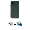 MARSİLYAN™- iPhone 11 Pro Max Kılıf Ahenk Serisi - Siyah 3D Antistatik Cam Ekran Koruyucu + Pers Alüminyum Kamera Lens - SH