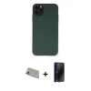 MARSİLYAN™- iPhone 11 Pro Max Kılıf Ahenk Serisi - Siyah 3D Antistatik Hayalet Cam Ekran Koruyucu + Rainbow Kamera Lens Koruma Cam - GD
