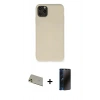 MARSİLYAN™- iPhone 11 Pro Max Kılıf Ahenk Serisi - Siyah 3D Antistatik Hayalet Cam Ekran Koruyucu + Rainbow Kamera Lens Koruma Cam - GD