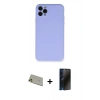 MARSİLYAN™- iPhone 11 Pro Max Kılıf Ahenk Serisi - Siyah 3D Antistatik Hayalet Cam Ekran Koruyucu + Rainbow Kamera Lens Koruma Cam - GD