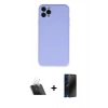 MARSİLYAN™- iPhone 11 Pro Max Kılıf Ahenk Serisi - Siyah 3D Antistatik Hayalet Cam Ekran Koruyucu + Kamera Lens Koruma Cam - SF