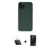 MARSİLYAN™- iPhone 11 Pro Max Kılıf Ahenk Serisi - Siyah 3D Antistatik Hayalet Cam Ekran Koruyucu + Kamera Lens Koruma Cam - SF