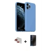 MARSİLYAN™- iPhone 11 Pro Max Kılıf Ahenk Serisi - Siyah 3D Antistatik Hayalet Cam Ekran Koruyucu + Pers Alüminyum Kamera Lens - KI