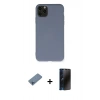 MARSİLYAN™- iPhone 11 Pro Max Kılıf Ahenk Serisi - Siyah 3D Antistatik Hayalet Cam Ekran Koruyucu + Shine Kamera Lens Koruma Cam - MI